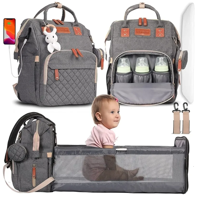 Portatif Beşikli Anne-Bebek Çantası