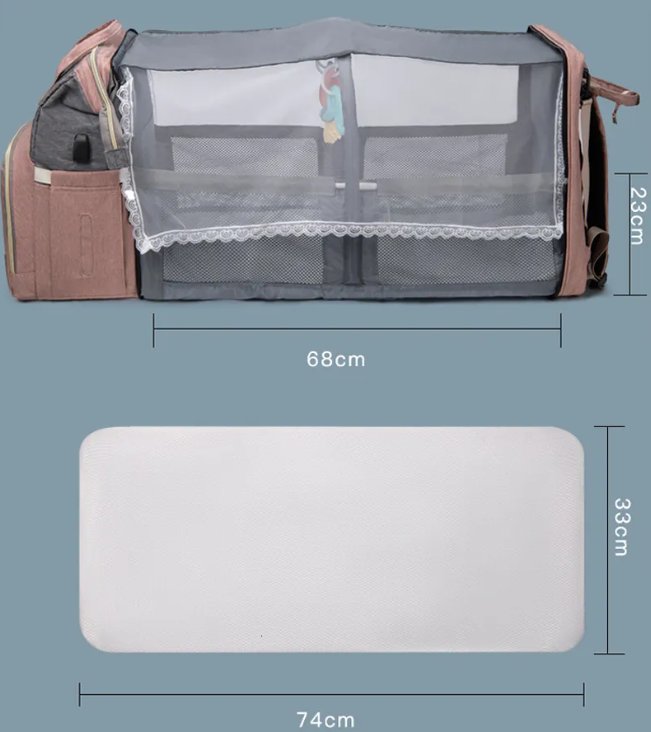 Portatif Beşikli Anne-Bebek Çantası